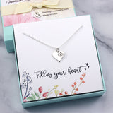Graduation Gift for Girl: Heart Compass Necklace, Sterling Silver