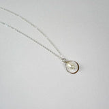 single pearl drop necklace sterling silver
