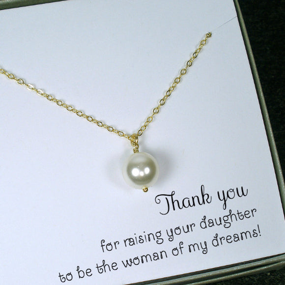 mother of the bride pearl necklace gold