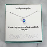 Gift for Her | Crystal AB Bead Necklace, Sterling Silver