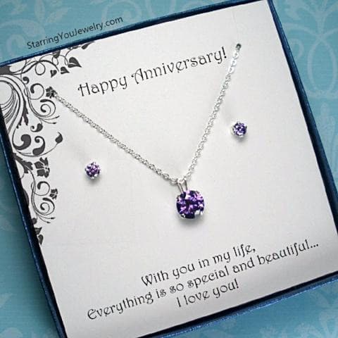 Anniversary Gift for Her, Wife, Girlfriend, CZ Jewelry