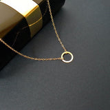 sister birthday gift circle necklace gold