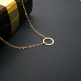 Dainty Simple Circle Necklace Gold 