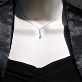  birthstone necklace for mom, sterling silver