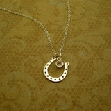 gifts for her horseshoe necklace message card jewelry