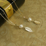  mom gifts pearl leaf necklace