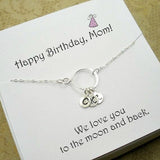 personalized mom birthday gift childrens initial necklace sterling silver