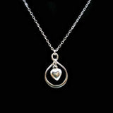 Sterling Silver Infinity Heart Charm Necklace, Dainty Women's Jewelry