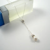 pearl y lariat necklace sterling silver