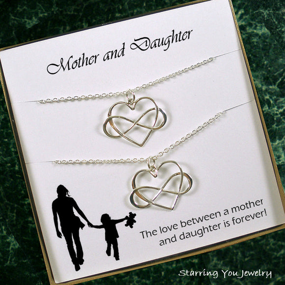 mother daughter necklace set gifts infinity jewelry sterling silver