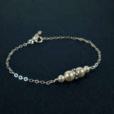 pearl wedding jewelry bride necklace earrings sets silver swarovski