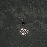 lotus flower necklace amethyst sterling silver