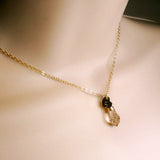 gold initial necklace with Crystal