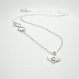 bridesmaid gift infinity initial necklace