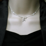 bow necklace sterling silver