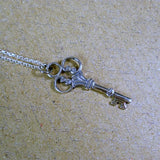 large skeleton key necklace sterling silver