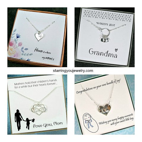 mom gifts for birthday Mother's Day Christmas message jewelry 