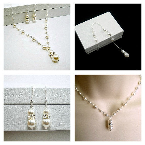 jewelry sets for her brides weddings bridal pearl cubic zirconia
