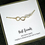 best friend infinity bracelet gift message card jewelry
