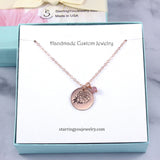 Birth Flower Birthstone Charm Necklace - Sterling Silver, 14k Rose Gold Filled, or 14k Gold Filled