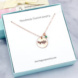 Birth Flower Birthstone Charm Necklace - Sterling Silver, 14k Rose Gold Filled, or 14k Gold Filled