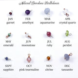 Birth Flower Birthstone Charm Necklace - Sterling Silver, 14k Rose Gold Filled, or 14k Gold Filled