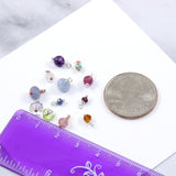 Birth Flower Birthstone Charm Necklace - Sterling Silver, 14k Rose Gold Filled, or 14k Gold Filled