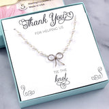 Bridesmaid Gift: Pearl Bow "Tie the Knot" Necklace, Sterling Silver