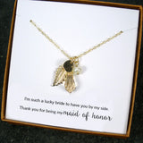 bridesmaid gift set personalized initial necklace wedding jewelry gold