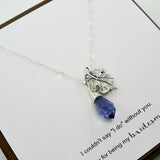 Bridesmaid Matron Maid of Honor Gift Leaf Necklace Silver