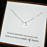 bridesmaid necklaces bridal party gift simple silver necklace