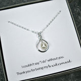 bridesmaid gift pearl drop necklace