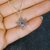 Christmas gift snowflake necklace sterling silver