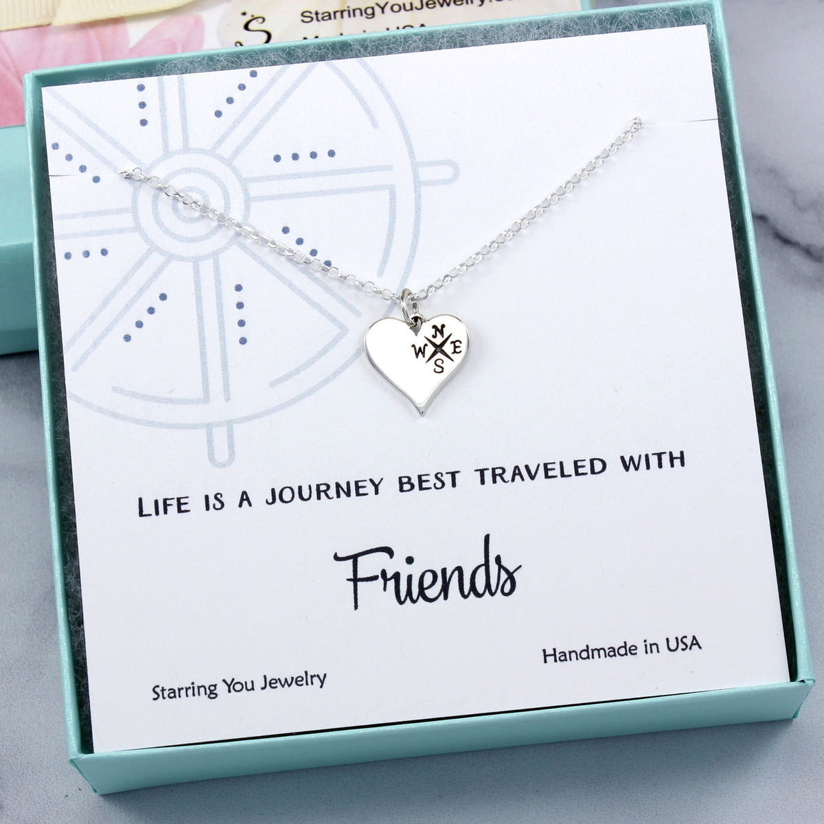 LANG XUAN Friendship Compass Necklace – Butterfly/Dragonfly Pendant With Inspirational Card, Gift For Women - View #7