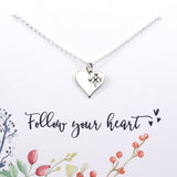 Graduation Gift for Girl: Heart Compass Necklace, Sterling Silver