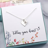 Graduation Gift for Girl: Heart Compass Necklace, Sterling Silver