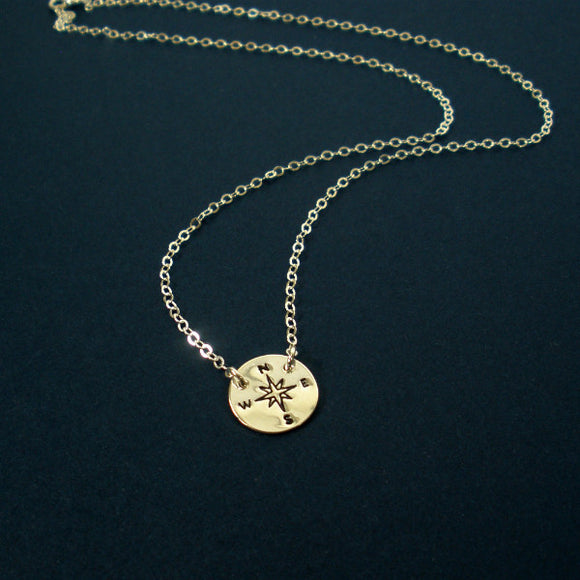 Sterling Silver Compass Necklace