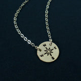 Sterling Silver Compass Necklace