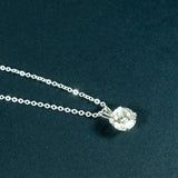 solitaire cubic zirconia necklace sterling silver