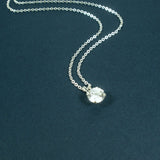 solitaire cubic zirconia necklace sterling silver