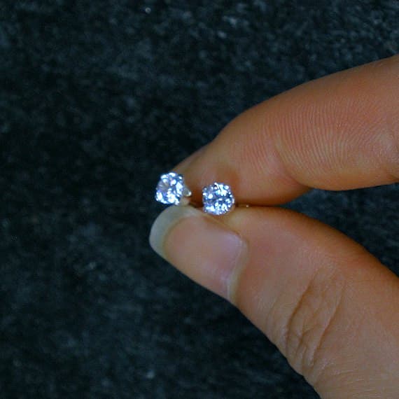 cubic zirconia stud earrings sterling silver