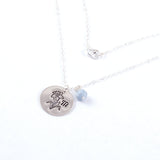 Birth Flower Birthstone Charm Necklace - Sterling Silver, 14k Rose Gold Filled, or 14k Gold Filled