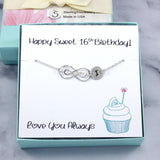 Sweet 16 Gift for Girl - Infinity Initial Bracelet, Sterling Silver