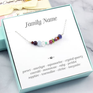 Personalized Family Birthstone Bar Necklace