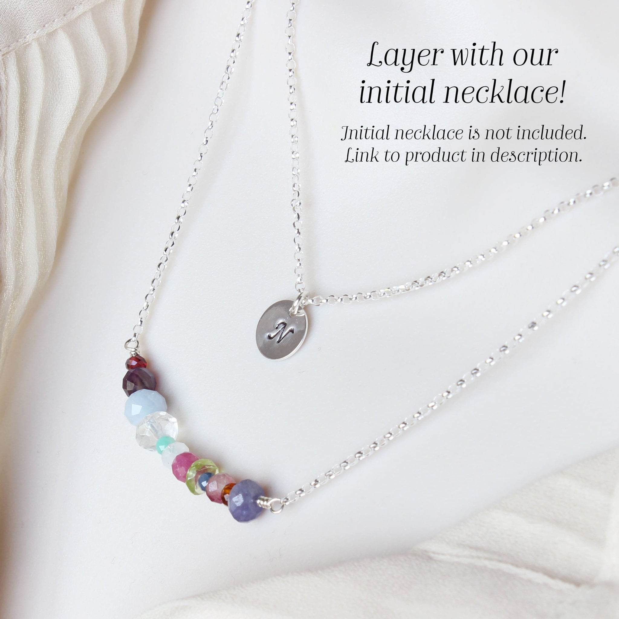 Family birthstone bar necklace cheap
