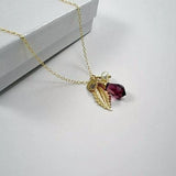 birthday gift for her gold leaf necklace initial