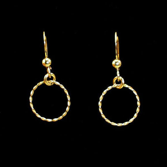 dainty gold circle earrings