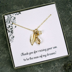 mother in law wedding gift personalized gold necklace