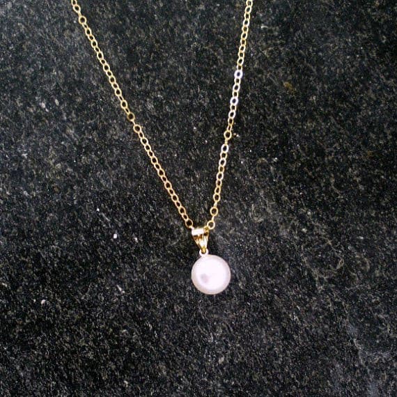 Gold Infinity Single Pearl Necklace For Women - Stainless Steel With Cubic Zirconia, Gift Box - View #3