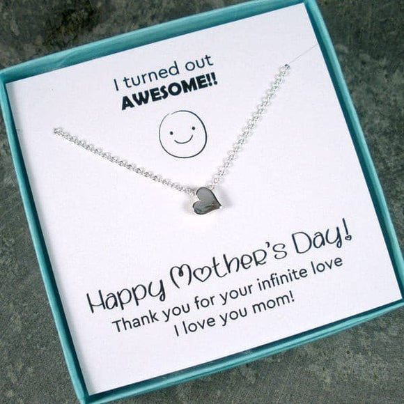mother's day gift memorable message card jewelry sterling silver